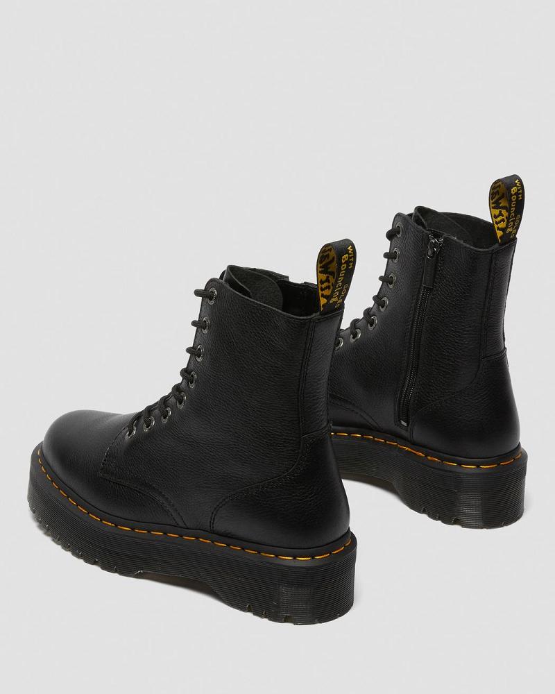 Black Women's Dr Martens Jadon Pisa Leather Platform Boots | CA 243RVD